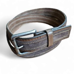 Johnston & Murphy J&M 1850 Men's Brown Suede Overlay Belt Size 42